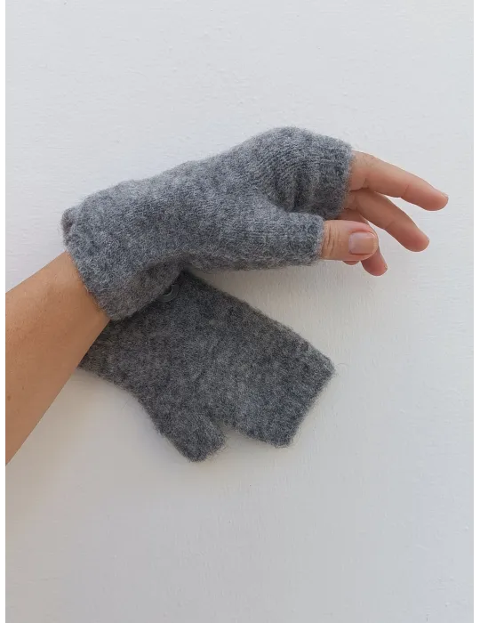 Ladies Fingerless Gloves in Soft Alpaca and Merino Wool by Bissoli