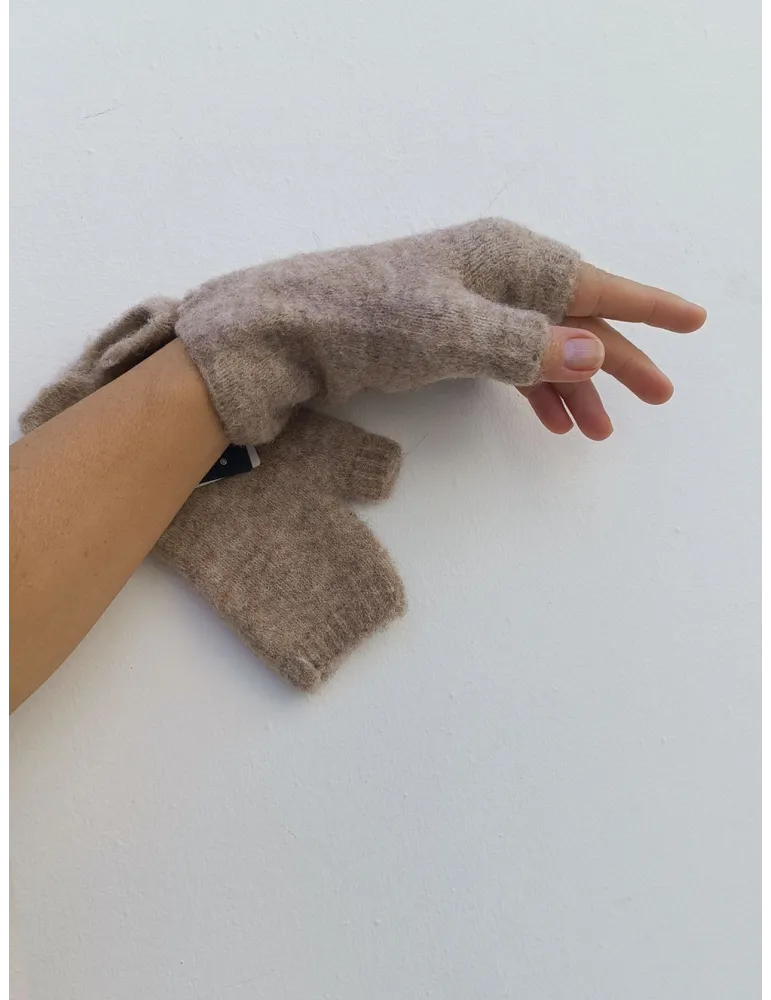 Ladies Fingerless Gloves in Soft Alpaca and Merino Wool by Bissoli