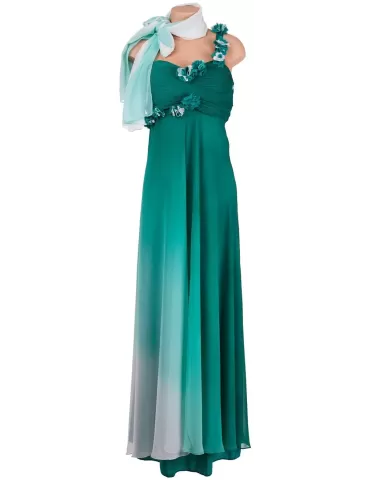 Abito chiffon sale lungo cerimonia