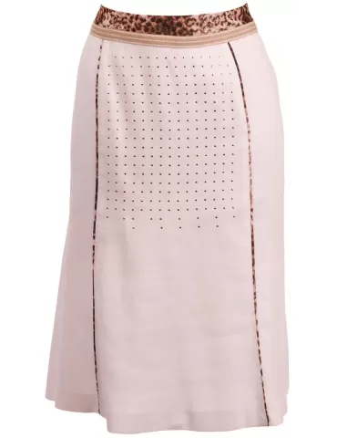 Gonna bianca lino profili animalier Fuego Woman