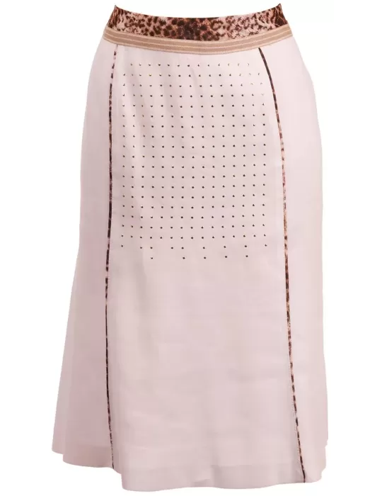 Gonna bianca lino profili animalier Fuego Woman Gonna bianca lino profili animalier Fuego Woman