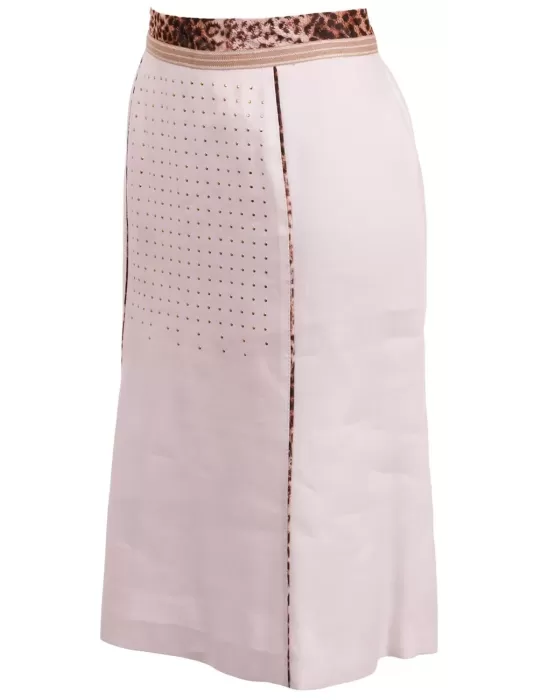 Gonna bianca lino profili animalier Fuego Woman