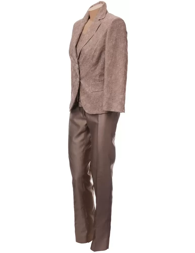 Completo pantalone seta e twinset di pizzo Pamar