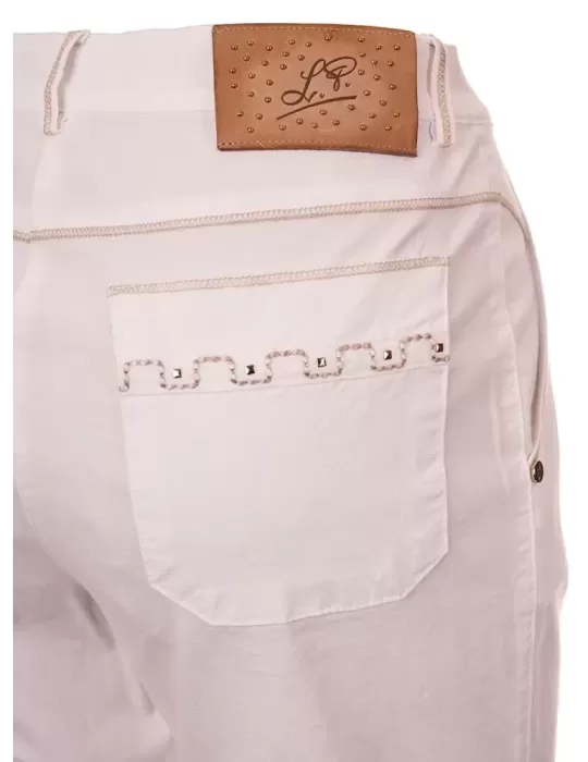Vendita online pantaloni bianchi tela di cotone Pucci