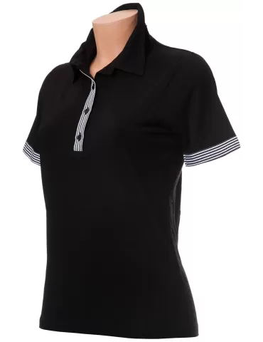 Maglia nera polo a maniche corte con profili Musetti al 50% 2