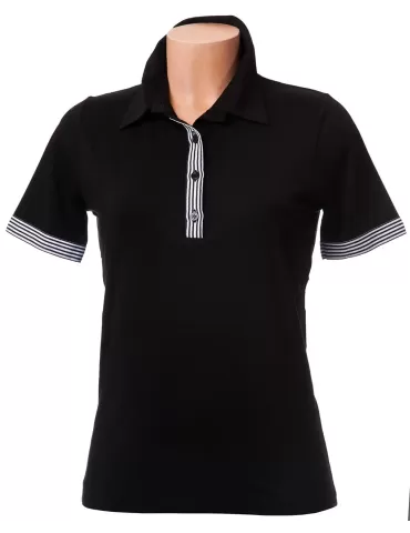 Maglia nera polo a maniche...