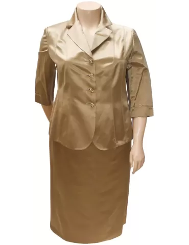 Verkauf online Tailleur Hella Baumwolle und Seide satin Golden beige