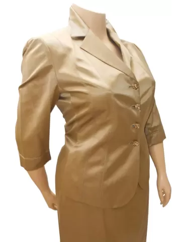 vente en ligne tailleur hella coton et soie beige doré satiné 2