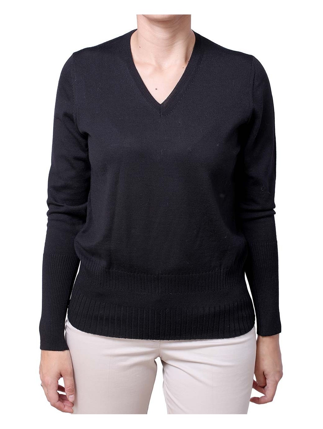 V-neck sweater with studs