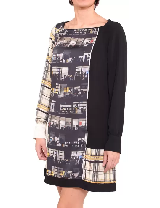 Kleid mit Fantasy Satin-Einsatz