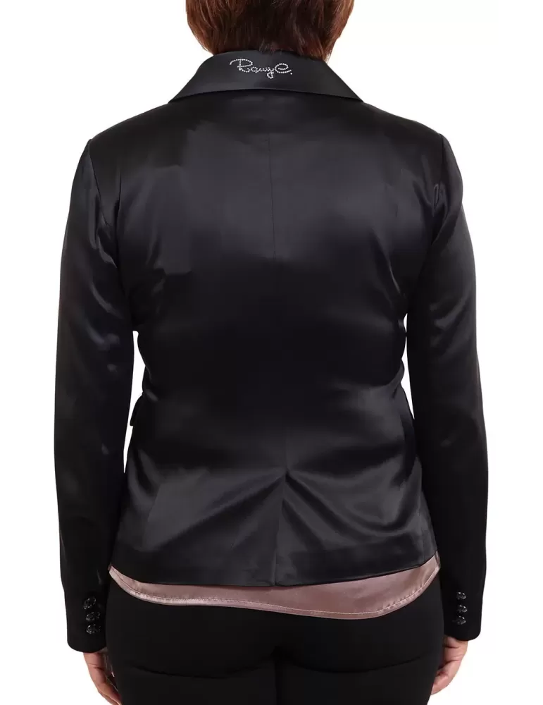 schwarze Satin-Jacke