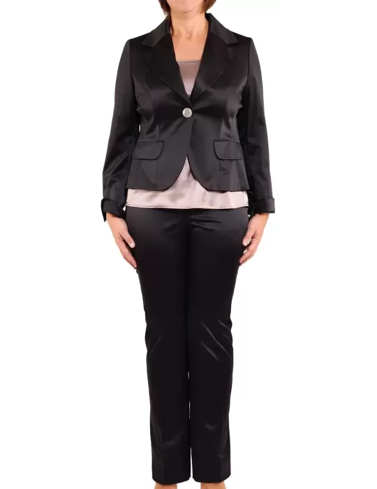 glänzend schwarze Satinjacke