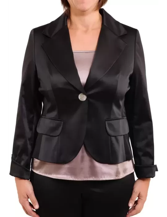 Pour la veste de satin brillant vente noir Pour la veste de satin brillant vente noir