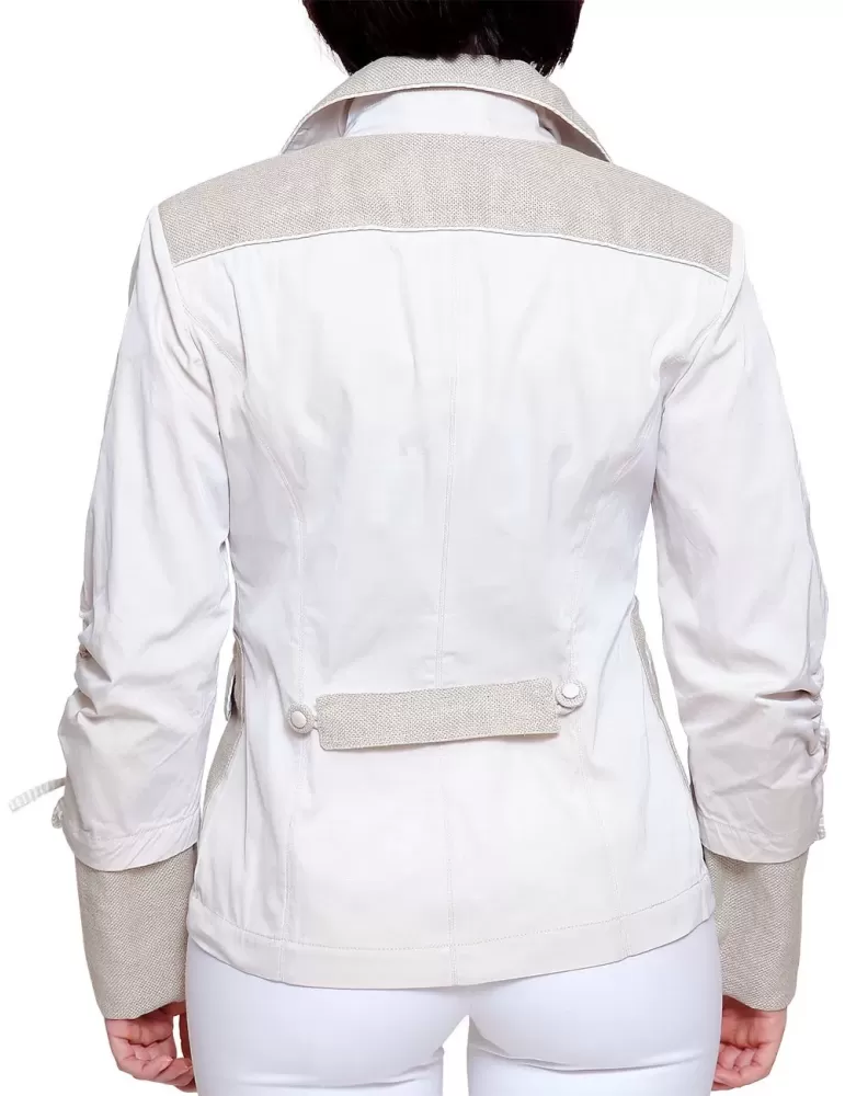 Giacca beige cotone e lino Madreperla
