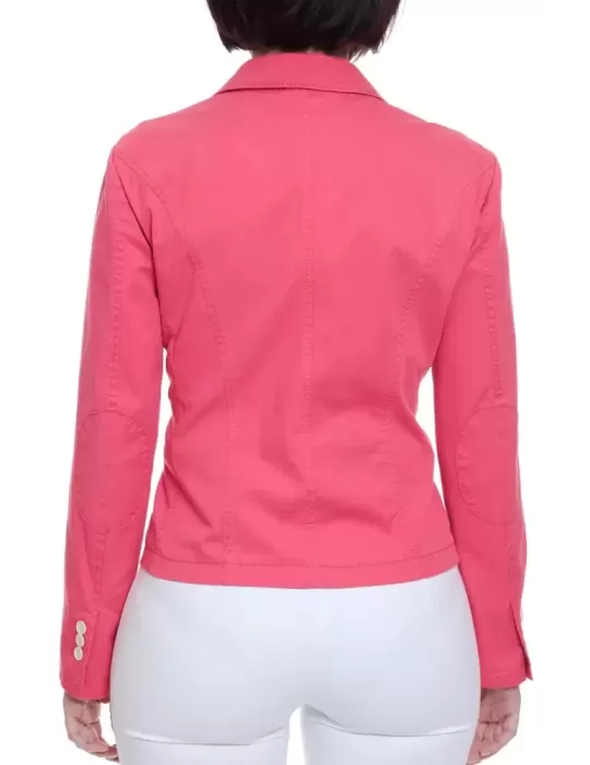 Giacca blazer di cotone stretch rosa corallo prezzo outlet