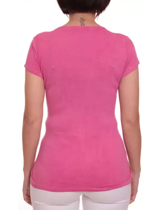T-shirt fucsia con girasoli Roberta Picchiante