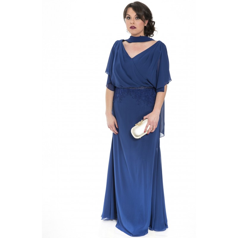 Sonia Peña royal blue long dress 