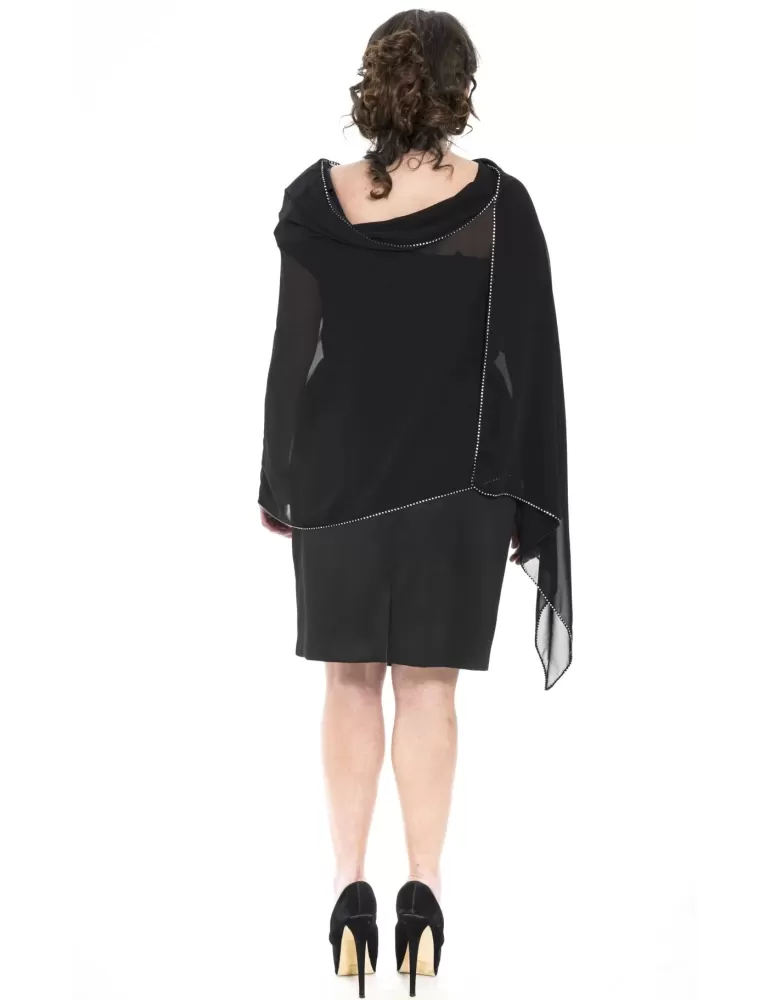 Sciarpa chiffon nera con strass