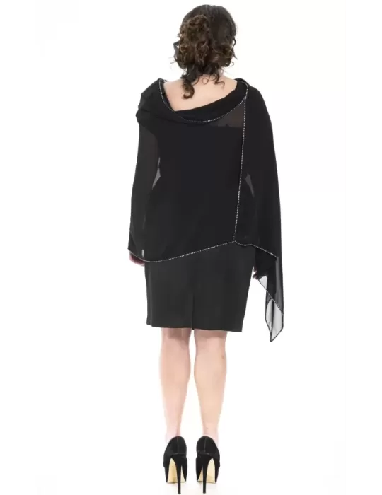 Sciarpa chiffon nera con strass