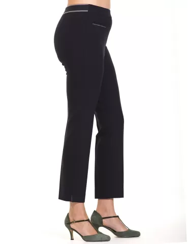 Pantaloni blu a sigaretta in gabardine di lana L. Pucci 2