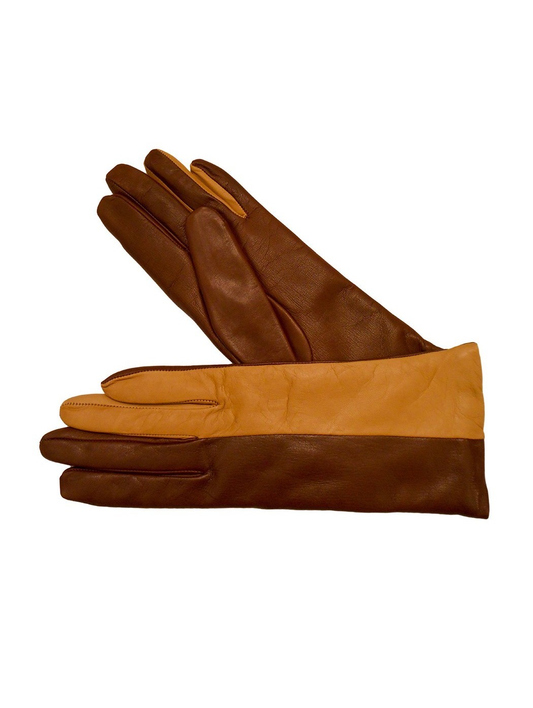 Two-coloured leather gloves