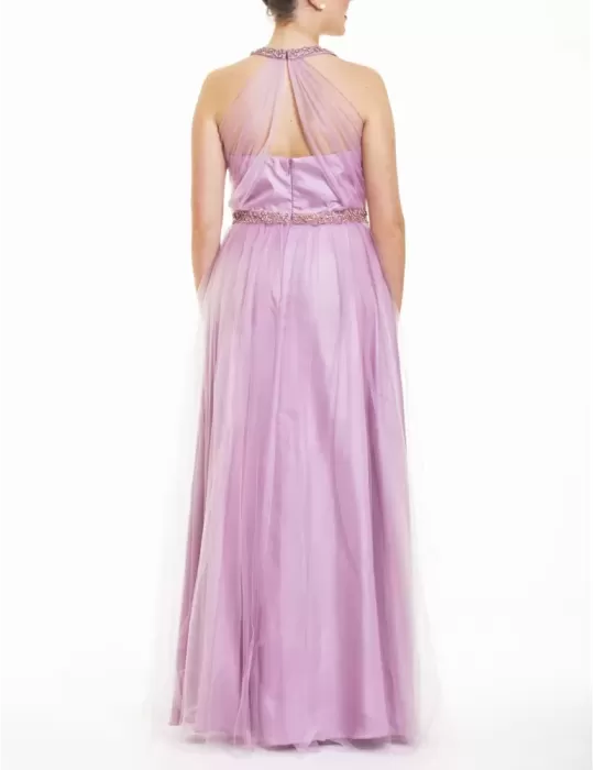Sonia Peña Rosa Tüll langes Kleid