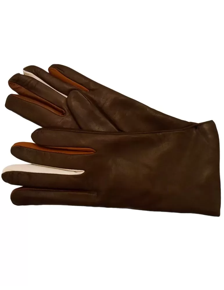 Vente gants de peau en ligne avec doigts bicolor Vente gants de peau en ligne avec doigts bicolor