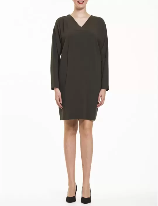 Abito verde linea a uovo Paz Torras Abito verde linea a uovo Paz Torras