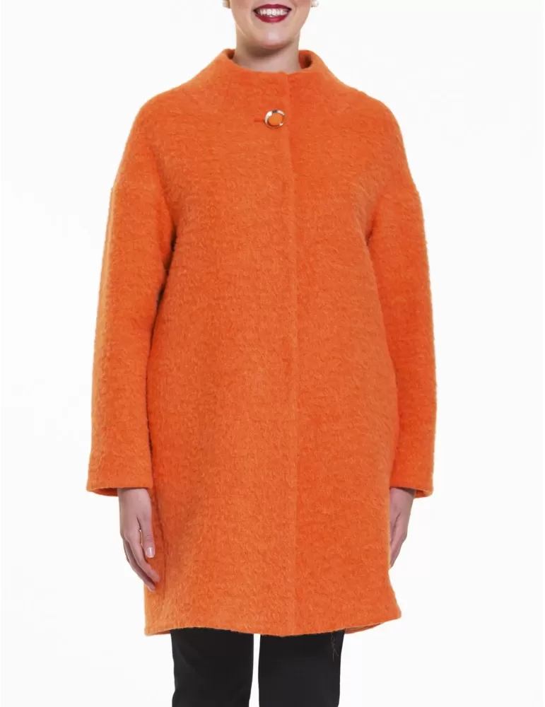 Laura Caponi Soft Couture orange alpaca wool coat Laura Caponi Soft Couture orange alpaca wool coat