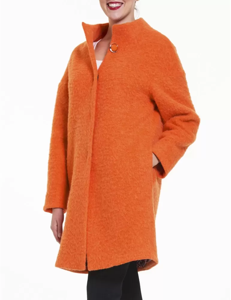 Laura Caponi Soft Couture orange alpaca wool coat