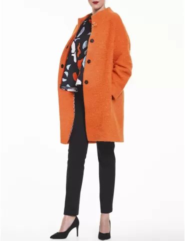 Laura Caponi Soft Couture orange alpaca wool coat 2