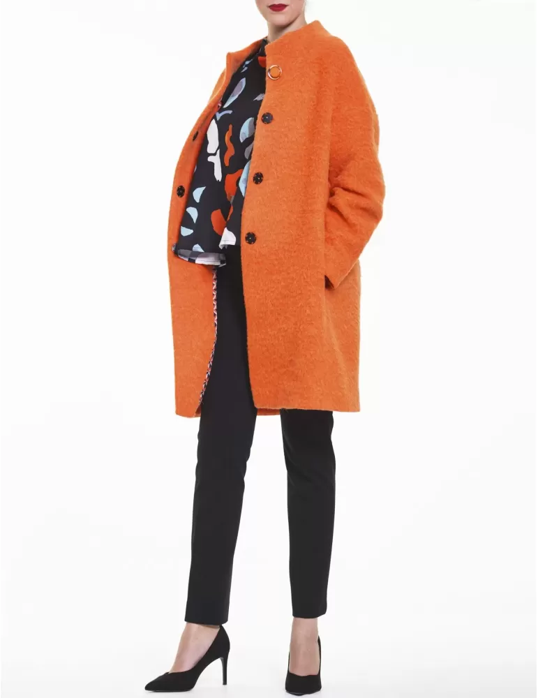 Laura Caponi Soft Couture orange alpaca wool coat