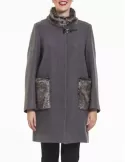 Cappotto grigio con pelliccia Laura Gigliotti