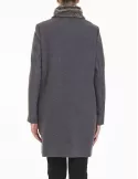 Cappotto grigio con pelliccia Calaluna