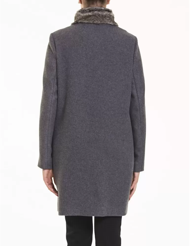 Cappotto grigio con pelliccia Calaluna