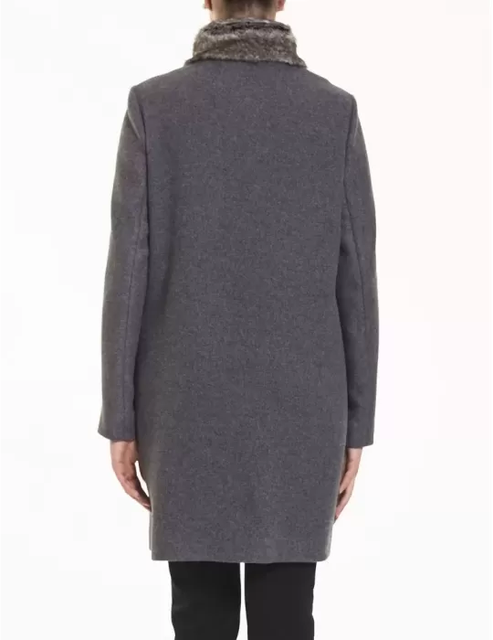 Cappotto grigio con pelliccia Calaluna