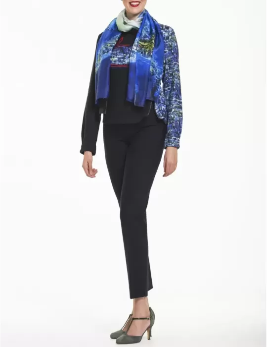 Giacca blu zip laterale Aventures des toiles