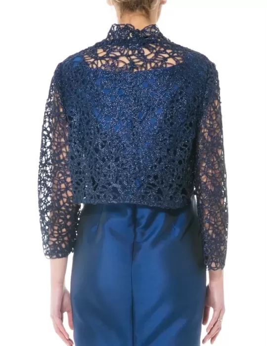 Bolero di pizzo blu Sonia Peña