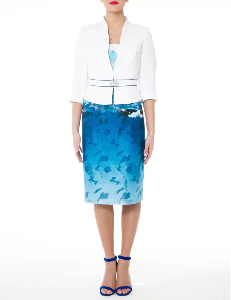 Sonia Pena Couture white and blue dress suit Sonia Pena Couture white and blue dress suit