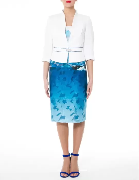 Sonia Pena Couture white and blue dress suit Sonia Pena Couture white and blue dress suit