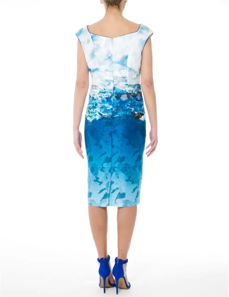 Sonia Pena Couture white and blue dress suit