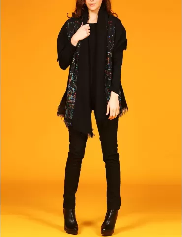 Stola nera in lana Aventures des toiles 947394 2