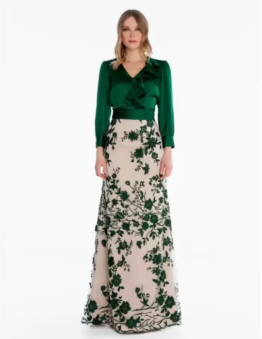Blusa e gonna in pizzo verde Sonia Pena 1180028 Blusa e gonna in pizzo verde Sonia Pena 1180028