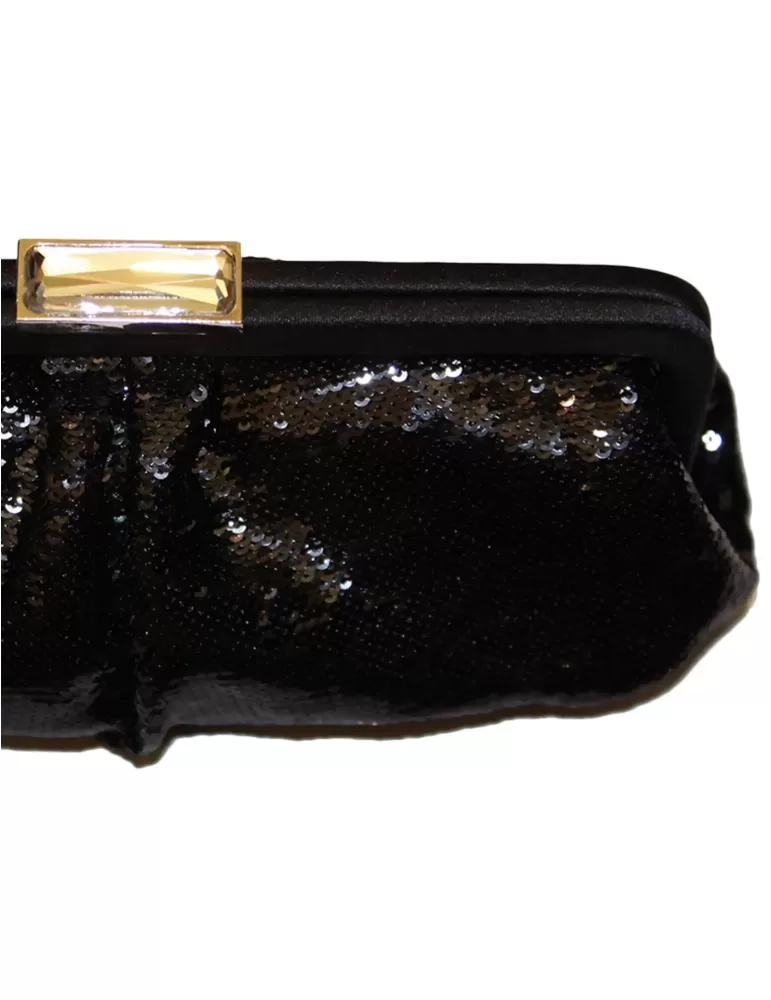 Pochette nera con paillettes acx675