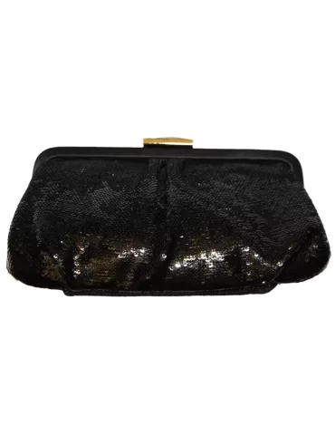 Pochette nera con paillettes acx675