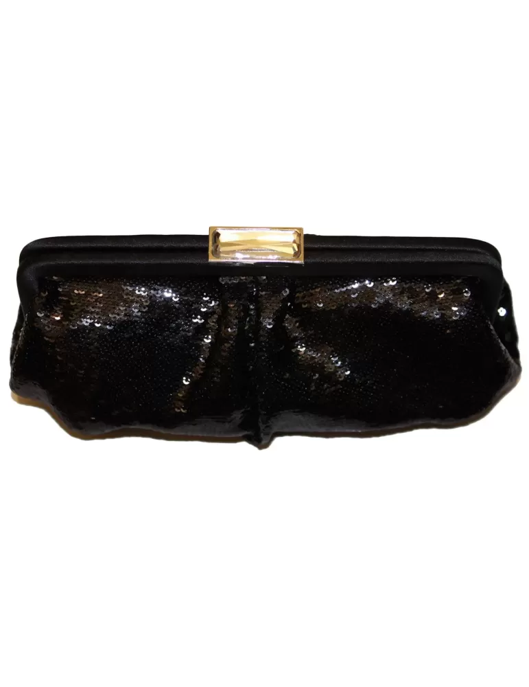 Pochette nera con paillettes acx675