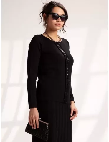 Maglia nera on sale con paillettes
