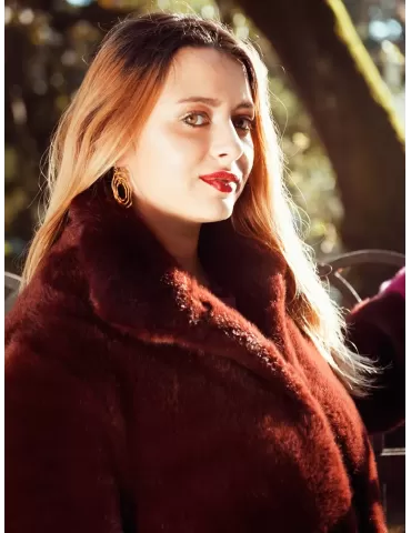 Giaccone di pelliccia bordeaux Vicino Venezia 2