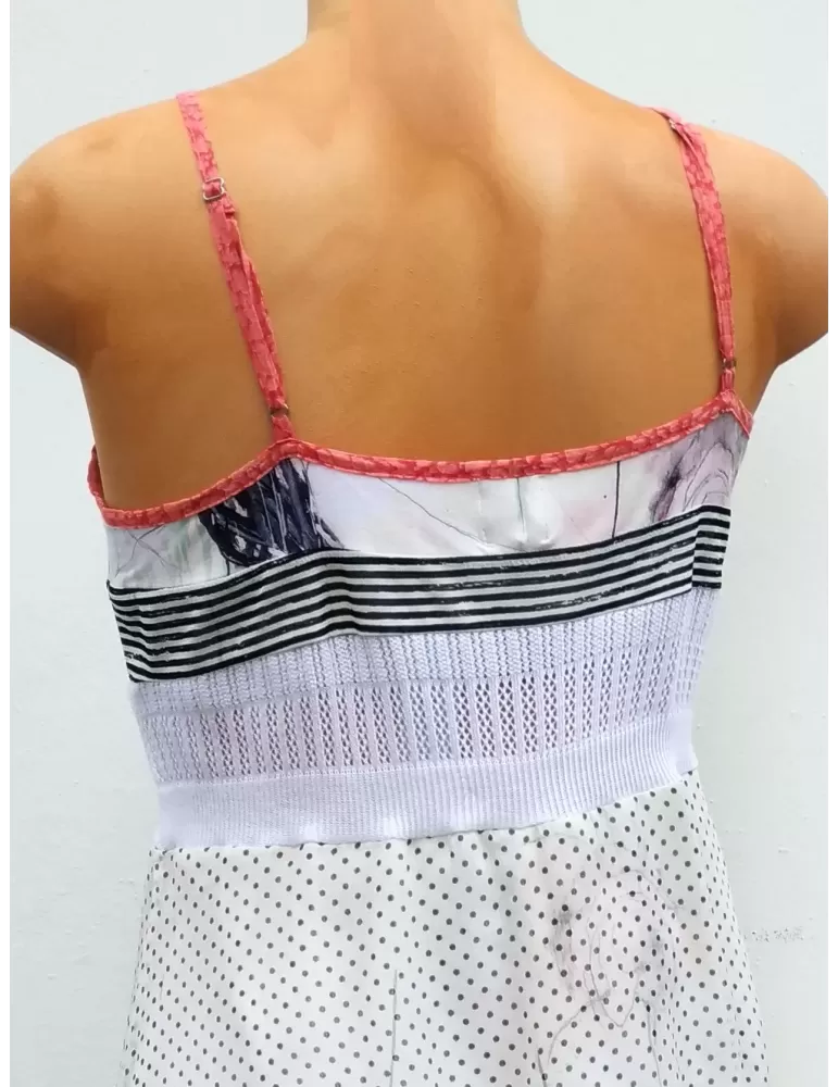 Abito e bolero bianco e nero a pois seta fantasia Aventures des Toiles