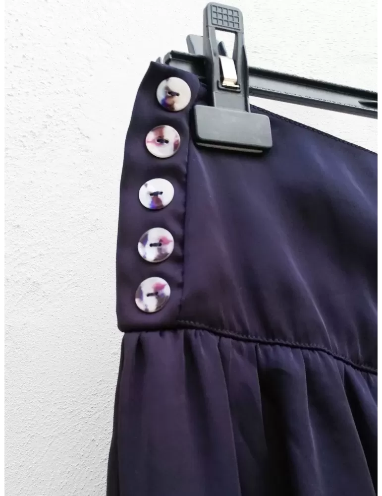 Gonna blu a doppia balza plissè Aventures des toiles